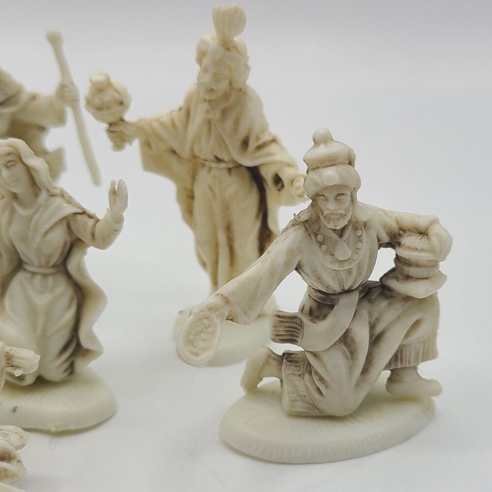 Mid-Century Christmas Nativity Set of 7 Signed Made in Italy Vtg Holiday Decor - Picture 3 of 11